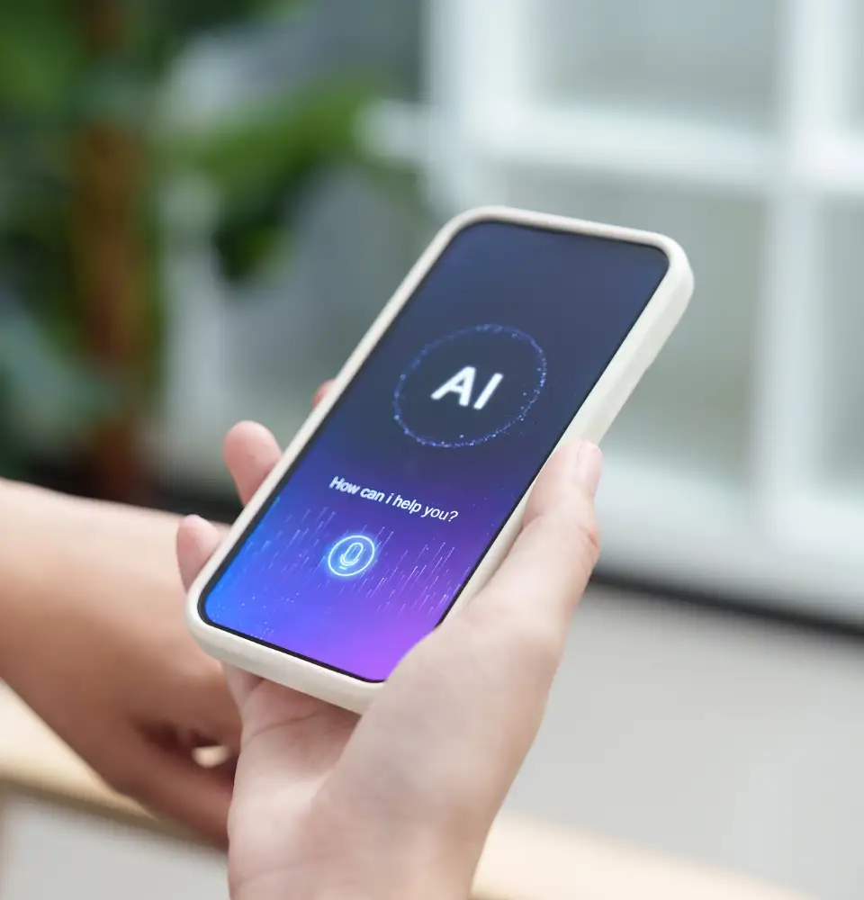 AI assistance concept on a mobile phone