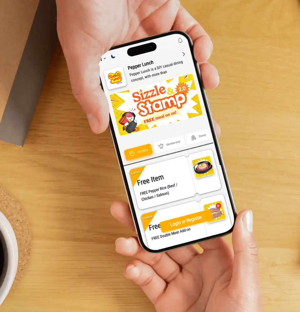 Rewardly digital vouchers and stamps on a customer phone